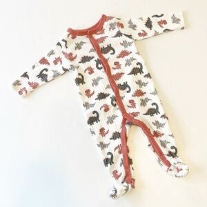 Dapper Dude dinosaur print ribbed baby footie